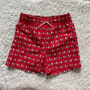 Janie and Jack Red Sailboat Print Shorts